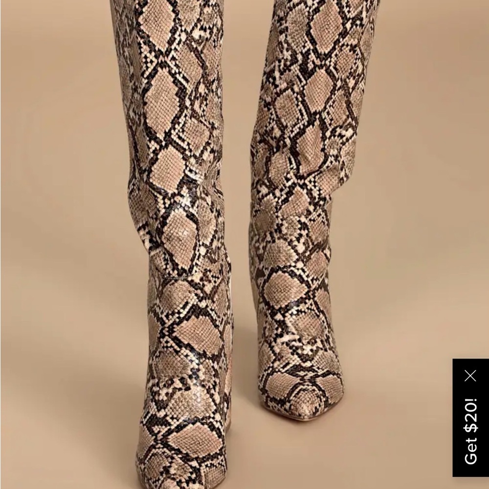 Lulu's Snakeskin Heeled Boots